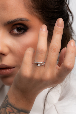 COLECTIA LADY ILSY - Inel Crimson Hand Silver