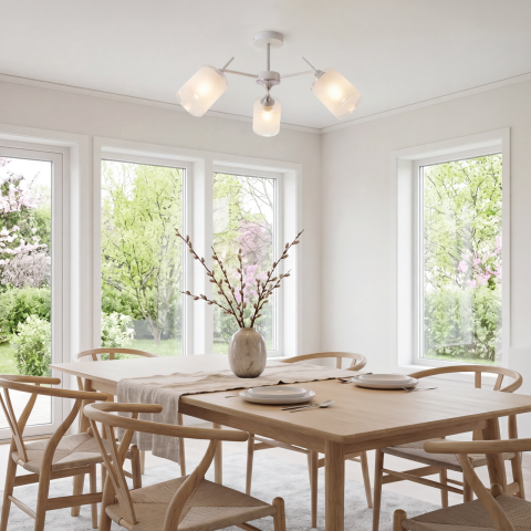 Lustre cu becuri - ANDERS E27 3Y WHITE/CHROME