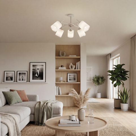 Lustre cu becuri - ANDERS E27 5Y WHITE/CHROME 04978