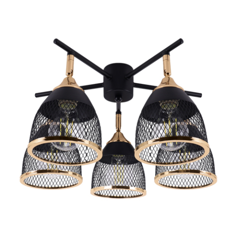 Lustre cu becuri - LORAS E27 5Y BLACK/GOLD 04976