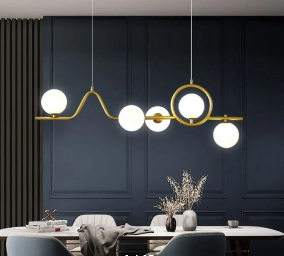 Lustre cu becuri - Lustră 5082/5 CP, 5xE27, metal și sticlă, design modern și elegant, dimensiuni 120x120 cm