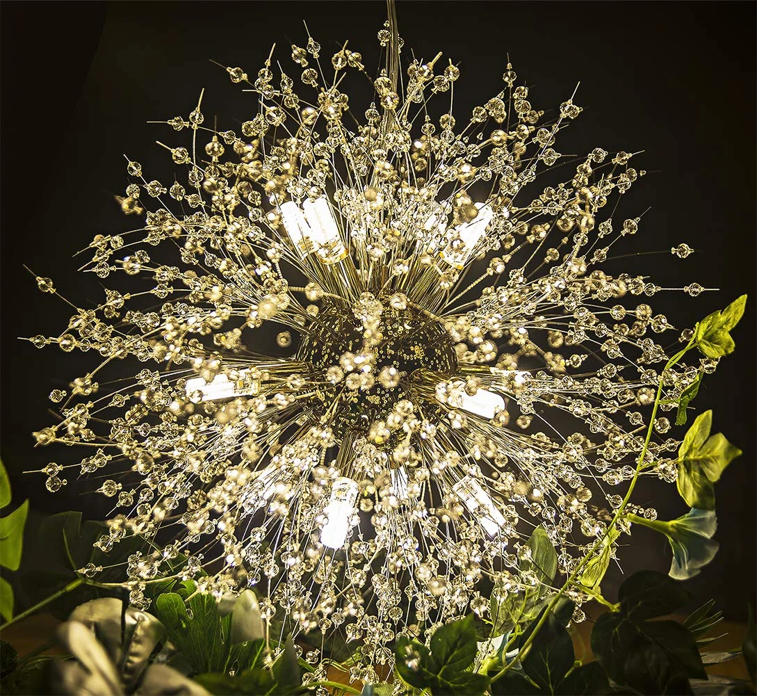 Pendule - Lustră becuri D004/9 GD – metal auriu și alb, 9 G9 LED 7W, 220V, design modern și elegant