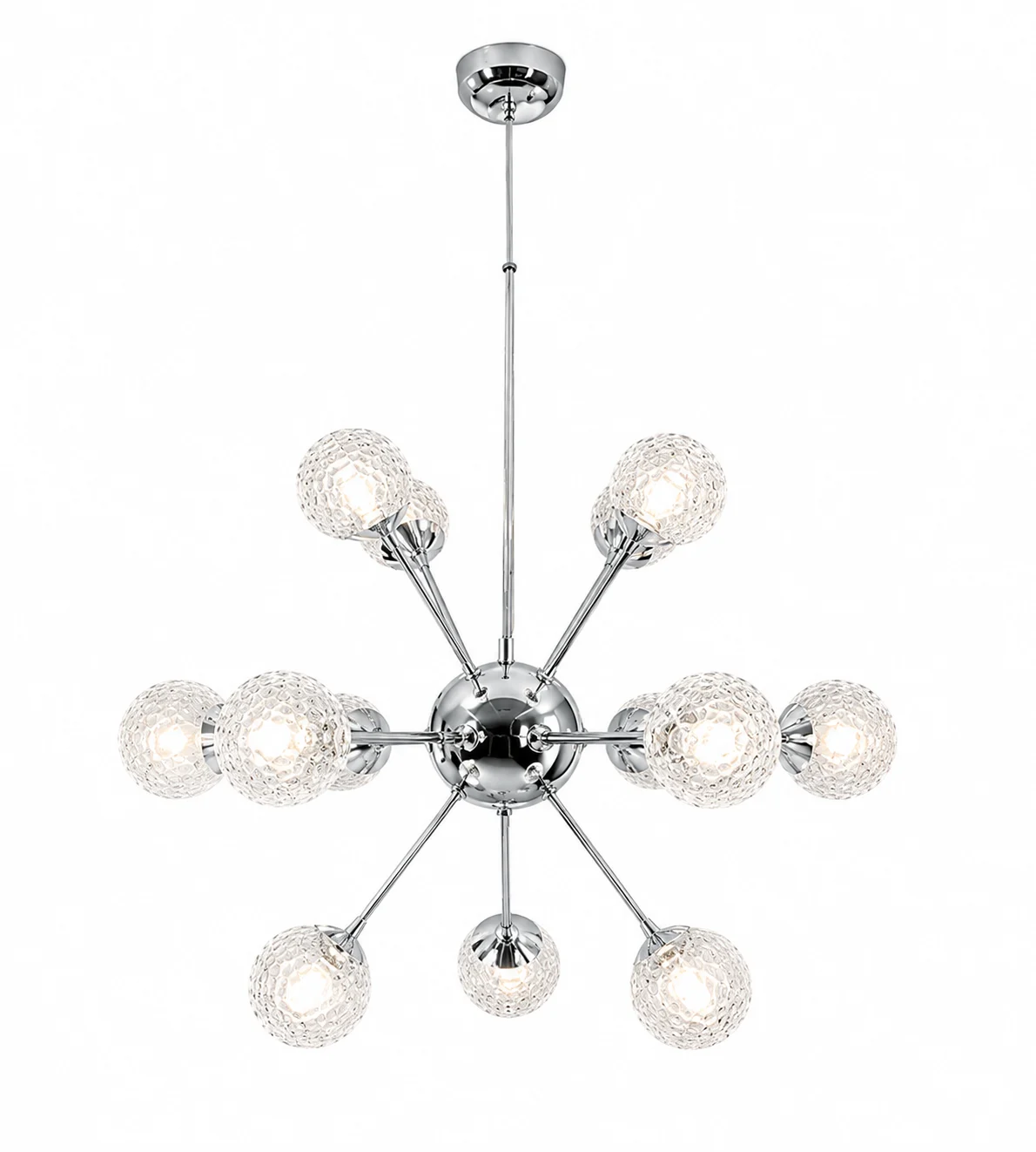 Lustre LED - Lustră LED 222/12 metal argintiu/ crom cu globuri acrilice, 54 cm
