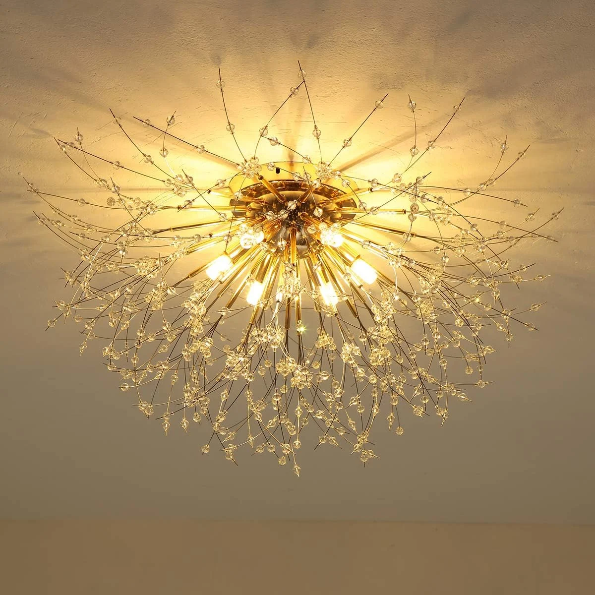 Plafoniere - Plafonieră 2403/500 LED 5xG9, 50 cm, Temperatură reglabilă 3000-4000-6500K, Metal Auriu & Acril