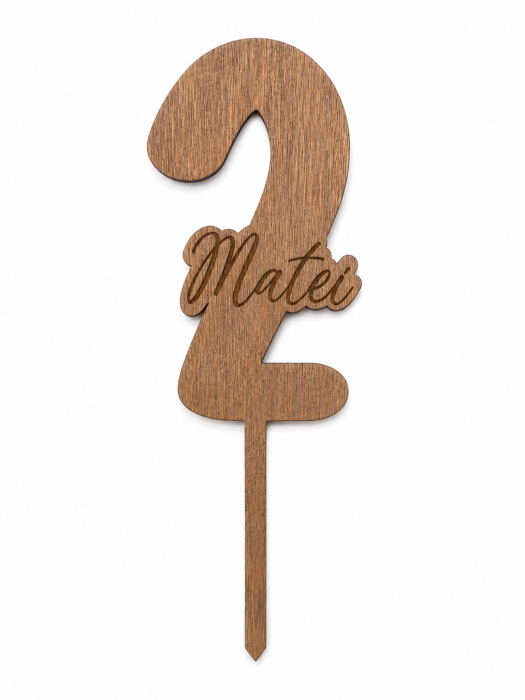 Cake Topper aniversar personalizat cu nume și vârstă [3]