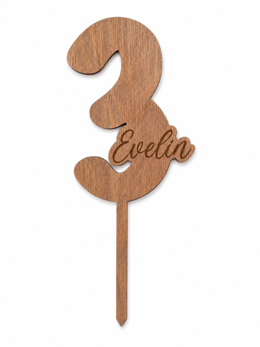Cake Topper aniversar personalizat cu nume și vârstă [2]