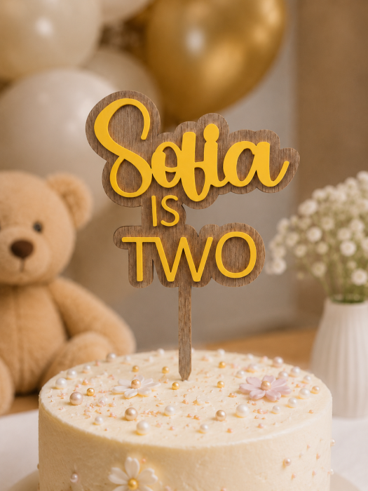 Cake Topper personalizat cu nume și vârstă – Varianta Engleză [2]