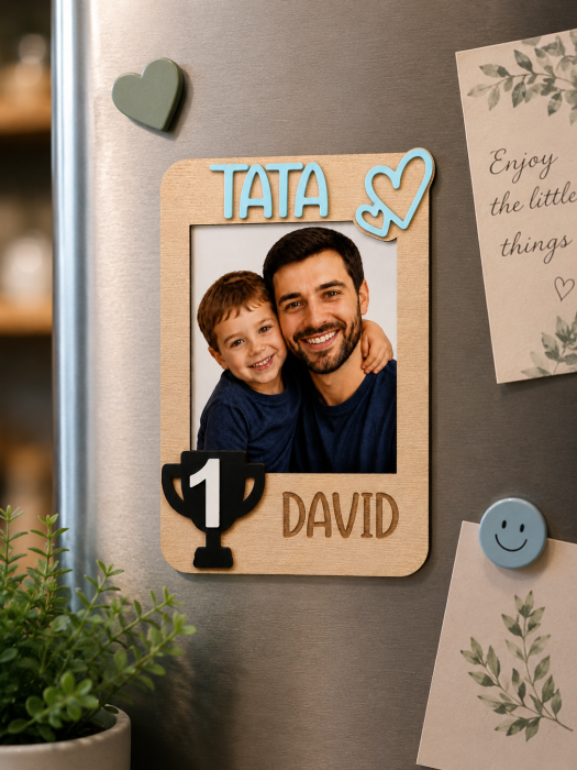Magnet Foto Personalizat pentru Tata cu Nume si Fotografie [2]