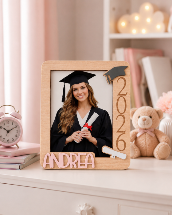 Ramă Foto Absolvire Personalizată cu Nume și Anul Promoției [2]