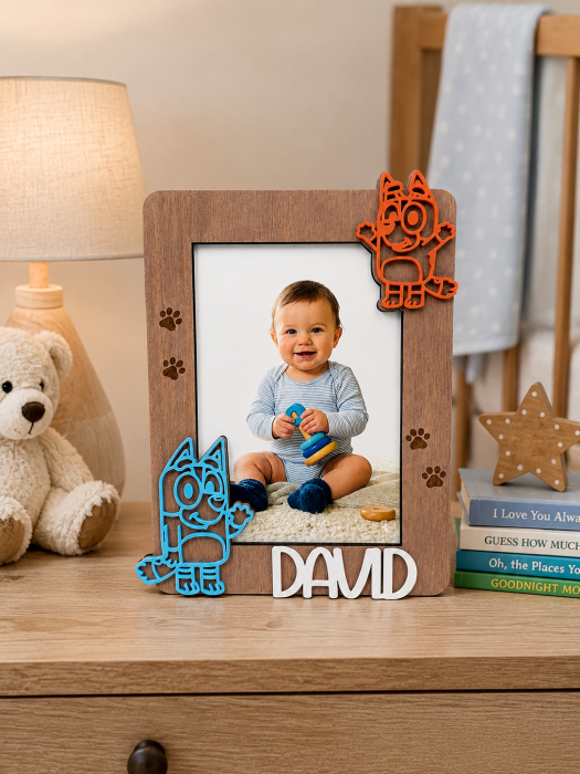 Ramă Foto Personalizată cu Nume – Model Cățeluș [2]