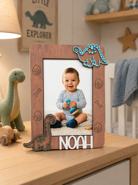 Ramă Foto Personalizată cu Nume - Model Dinozaur [2]