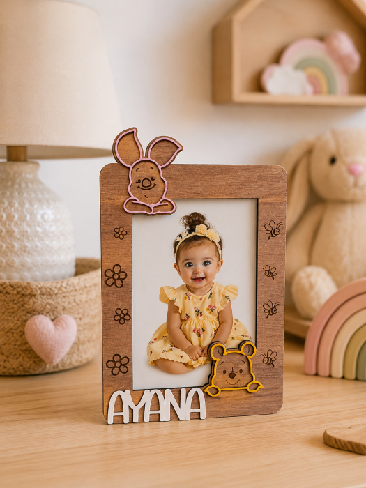 Ramă Foto Personalizată cu Nume - Model Ursuleț [2]