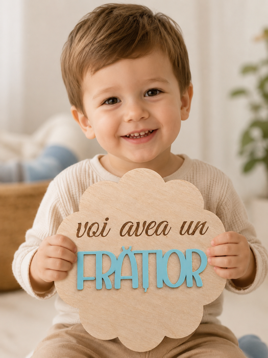 Tăbliță din lemn "Voi avea un frățior" [2]