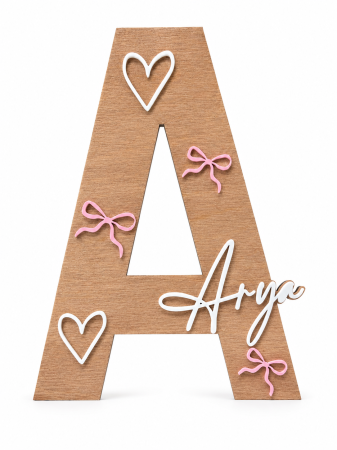 Decor - Literă decorativă personalizată – Fundițe