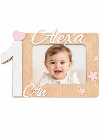 Rame foto - Ramă foto personalizată aniversare – Model Flori
