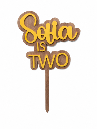 Produse - Cake Topper personalizat cu nume și vârstă – Varianta Engleză