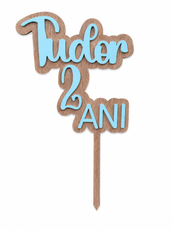 Cake Toppere - Cake Topper personalizat cu nume și vârstă – Varianta Română