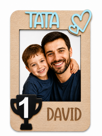 Magneți - Magnet Foto Personalizat pentru Tata cu Nume si Fotografie