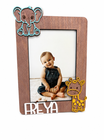 Produse - Ramă Foto Personalizată cu Nume – Model Elefant