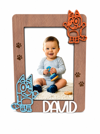 Produse - Ramă Foto Personalizată cu Nume – Model Cățeluș