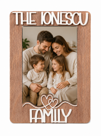 Produse - Ramă Foto Personalizată pentru Familie – Cu Nume de Familie