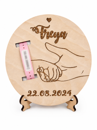 Decor - Suport Personalizat pentru Brățara de Maternitate – Model Prima Îmbrățișare