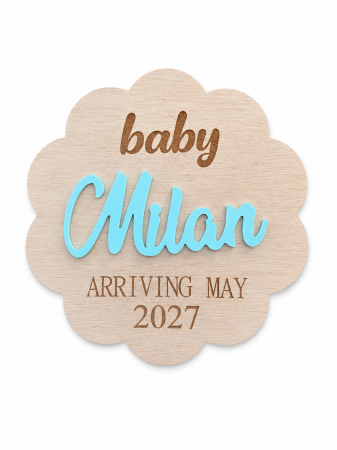 Decor - Tăbliță personalizată pentru anunțul sarcinii - Varianta în limba engleză