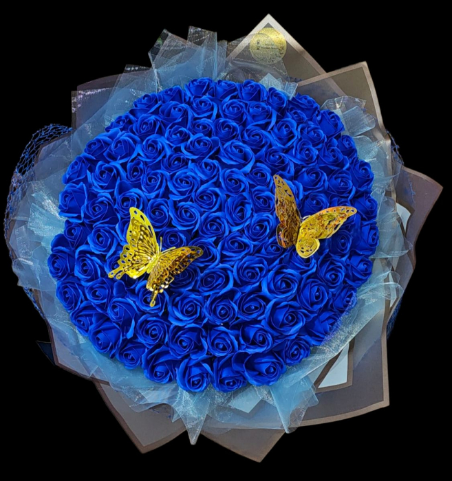 Buchet 101 trandafiri albaștri din săpun – Imperial Premium Flowers [1]