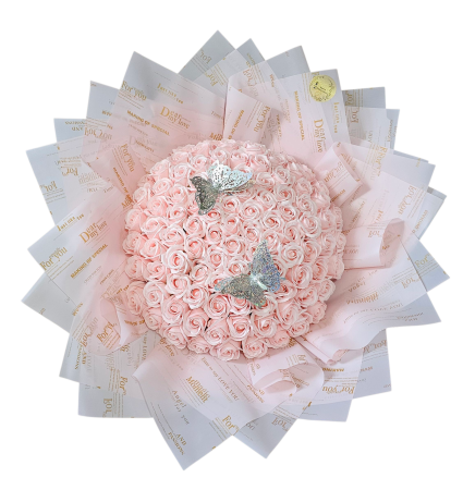 101 Trandafiri din Săpun - Buchet 101 trandafiri roz din săpun – Imperial Premium Flowers