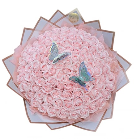 101 Trandafiri din Săpun - Buchet 101 trandafiri roz din săpun – Imperial Premium Flowers