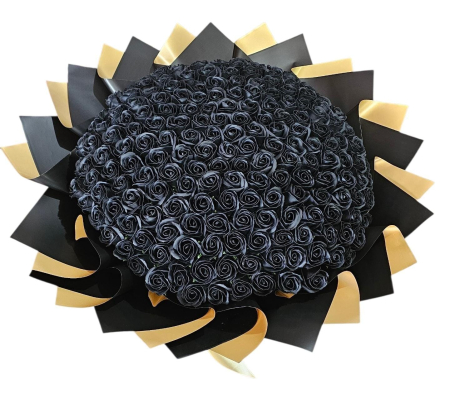 101 Trandafiri din Săpun - Buchet cu 201 trandafiri de săpun negri – Eleganță și rafinament