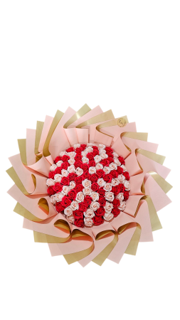 101 Trandafiri din Săpun - Buchet 101 Trandafiri din Săpun Roșii și Albi – Imperial Premium Flowers Galați