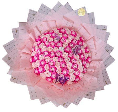 101 Trandafiri din Săpun - Buchet 101 Trandafiri din Săpun Roz – Imperial Premium Flowers