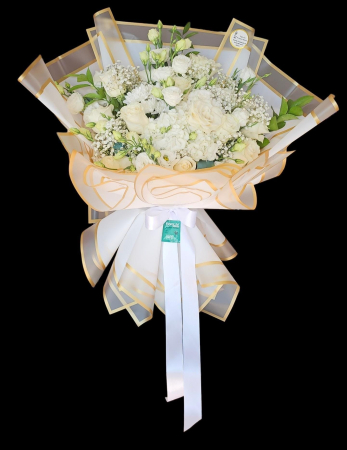 Buchete de Flori Naturale - Buchet Grandios All-White – Mix Premium de Flori Albe
