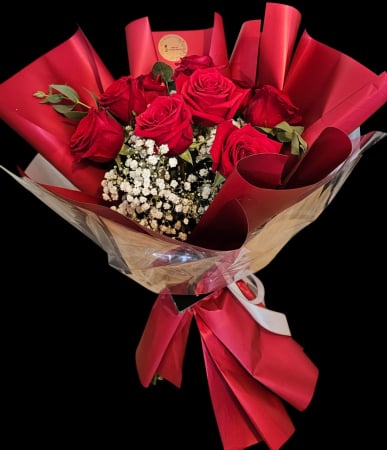 Valentine's Day - Buchet Royal Love – Trandafiri Roșii și Flori Albe
