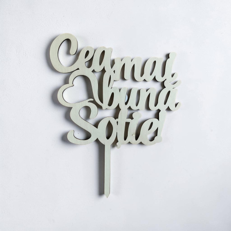 Accesorii - Topper din Lemn „Cea mai bună soție!”