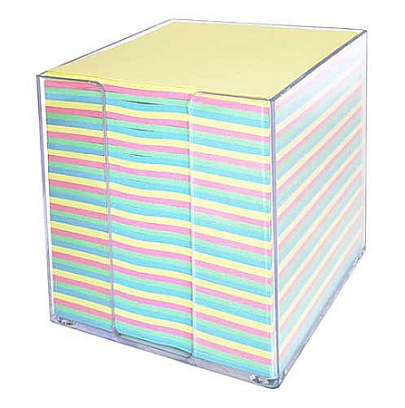 Cuburi din hartie - Cub hartie color 9x9x9cm, cu suport plastic, AURORA