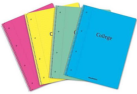 Produse din hartie - Caiet cu spirala, A4, 80 file - 70g/mp, 4 perforatii, coperta PP, AURORA College - dictando