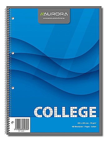 Produse din hartie - Caiet cu spirala, A4, 80 file - 70g/mp, 4 perforatii, coperti carton, AURORA College - matematica