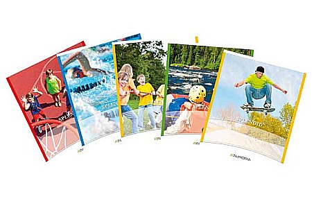 Produse din hartie - Caiet A5, 48 file - 80g/mp, liniat stanga, coperta imagini sport, AURORA Splendid - matematica