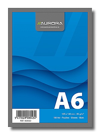 Bloc notes-uri - Blocnotes capsat, A6, 100 file - 60g/mp, microperforatii, AURORA Office - velin