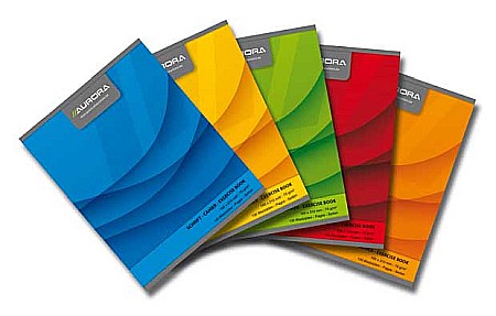 Caiet A5, 60 file - 70g/mp, liniat stanga, coperta carton color, AURORA Office - dictando