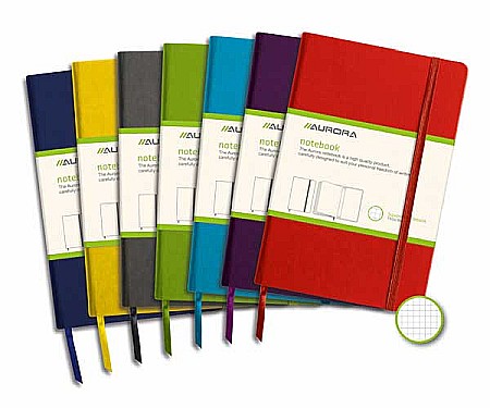 Produse din hartie - Caiet cu elastic, coperti rigide, 140 x 215 mm, 96 file - 80g/mp, hartie cream, AURORA - matematica