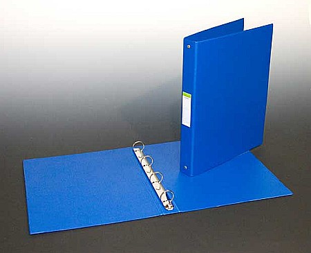 Caiete mecanice - Caiet mecanic 4 inele - D25mm, coperti carton plastifiat PVC, A4, AURORA - albastru