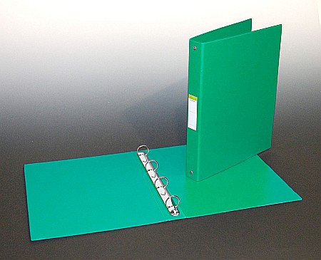 Caiete mecanice - Caiet mecanic 4 inele - D25mm, coperti carton plastifiat PVC, A4, AURORA - verde