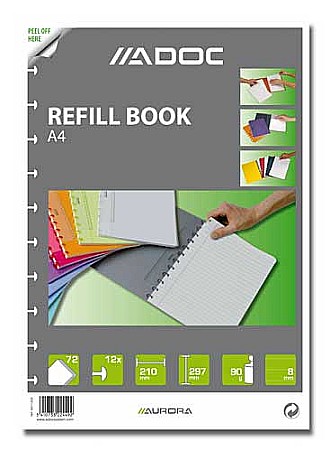 Produse din hartie - Rezerva caiet A4, 72 file - 90g/mp, AURORA Adoc - dictando