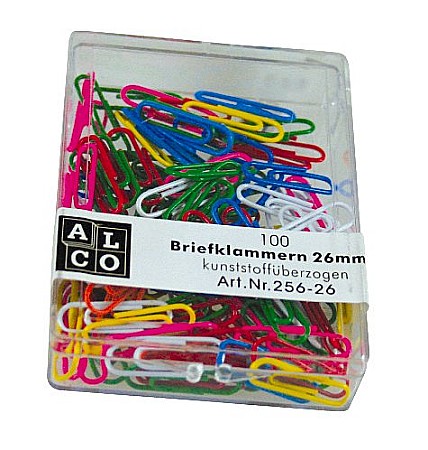 Agrafe si accesorii - Agrafe colorate 26 mm, 100/cutie, ALCO - asortate