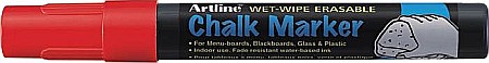 Instrumente de scris - Marker cu creta ARTLINE, pentru table de scris, varf 4.0mm - rosu