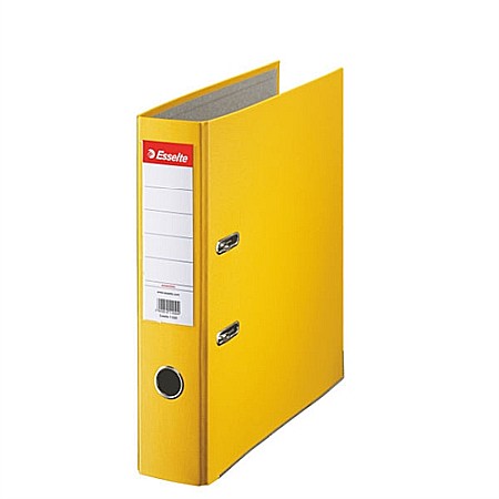 Biblioraft ESSELTE Economy, A4, plastifiat PP, margine metalica, 75 mm - galben