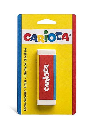 Radiera dreptunghiulara, 1 buc/blister, CARIOCA - alba